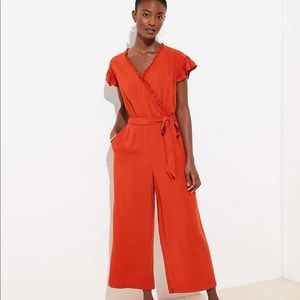 LOFT 4 tall Flutter Sleeve Jumpsuit